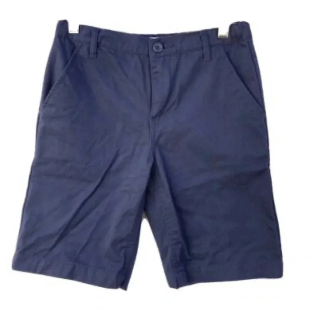 Old Navy Size 10 Twill Straight Shorts School Uniform Adjustable Waist Navy​​‎